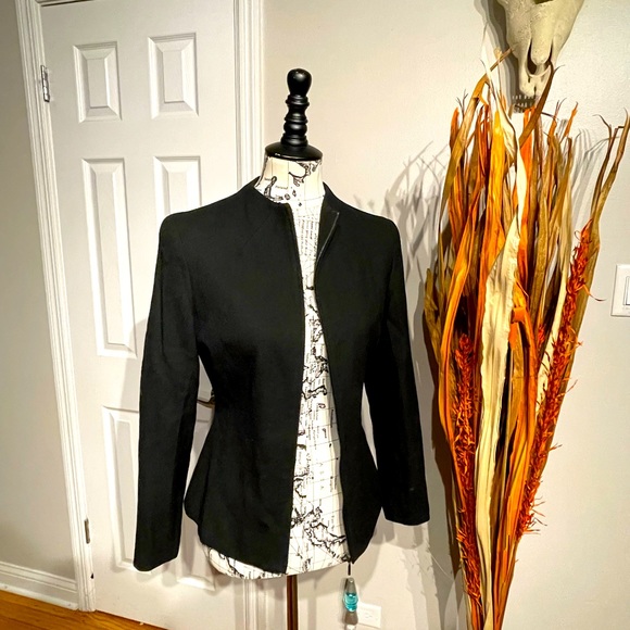 Vintage y2k Bill Blass Wool Zip Mock Fit Flare Ligh weight Work Winter Fall Rave - Picture 1 of 7